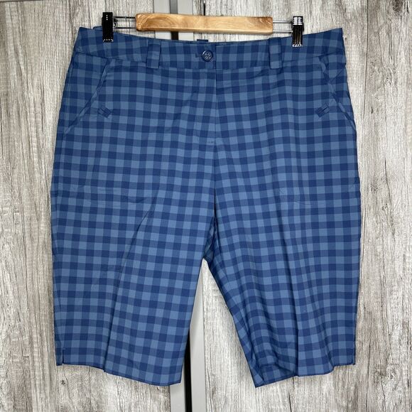 Nike Golf Shorts Tour Performance Dri Fit Checkered Blue Color Size 12 - Picture 1 of 6
